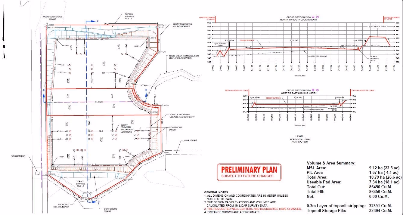 Grande Prairie Wellsite - Civil Earthworks & Pad Design - View 2