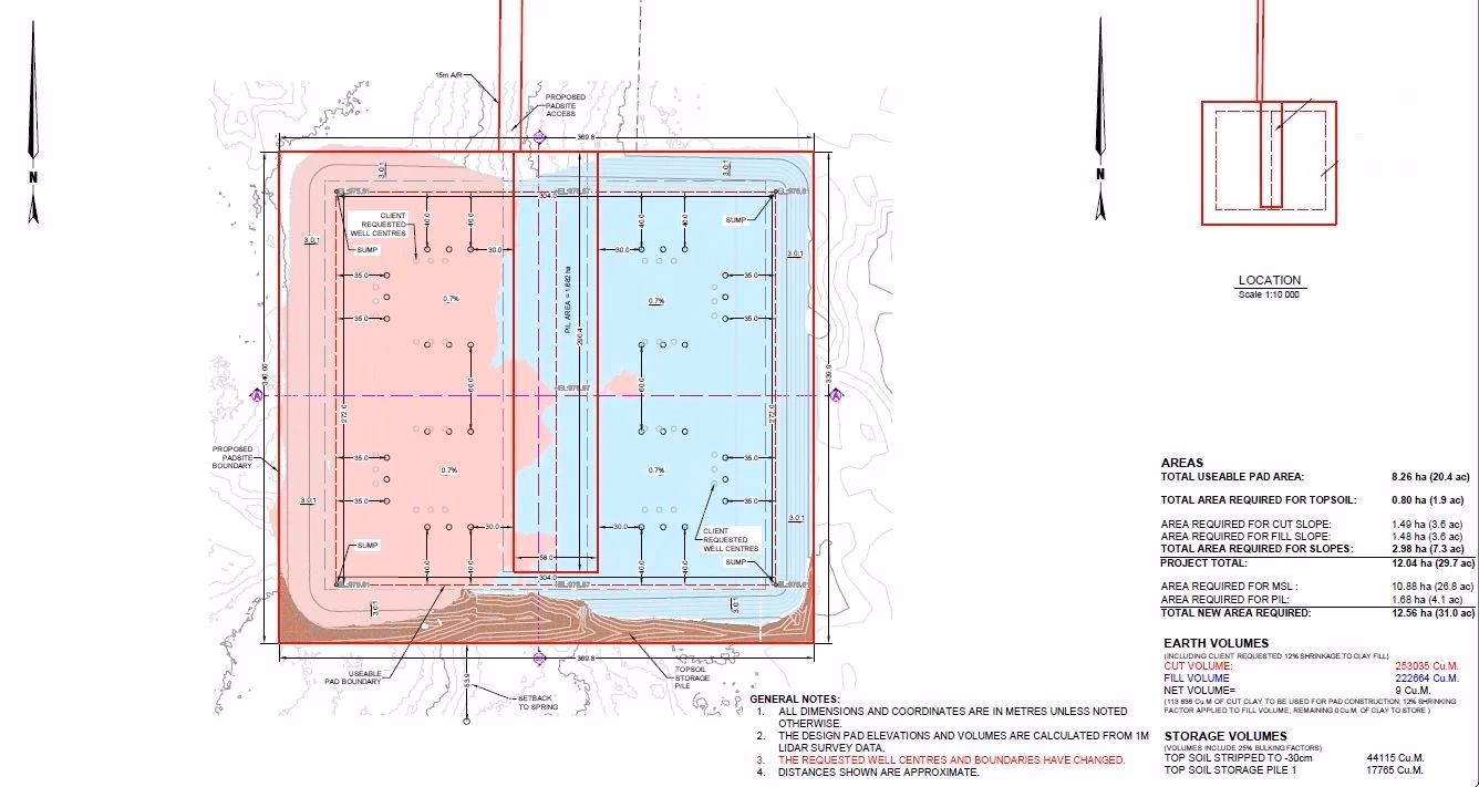 Grande Prairie Wellsite - Civil Earthworks & Pad Design - View 3