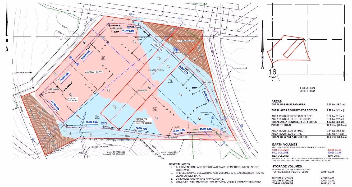 Grande Prairie Wellsite - Civil Earthworks & Pad Design - View 4