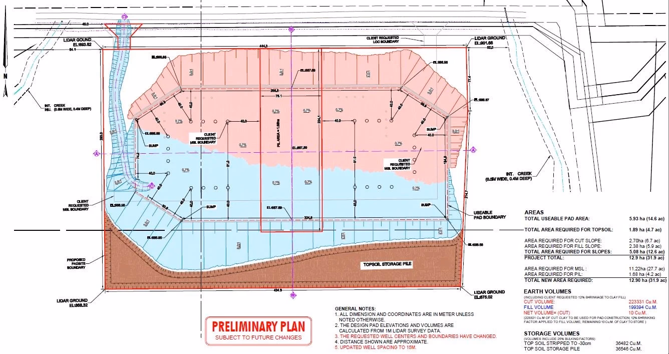 Grande Prairie Wellsite - Civil Earthworks & Pad Design - View 6